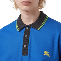 Polo en piqué de coton à bordure contrastante - Cerulean Blue