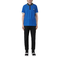 Polo en piqué de coton à bordure contrastante - Cerulean Blue