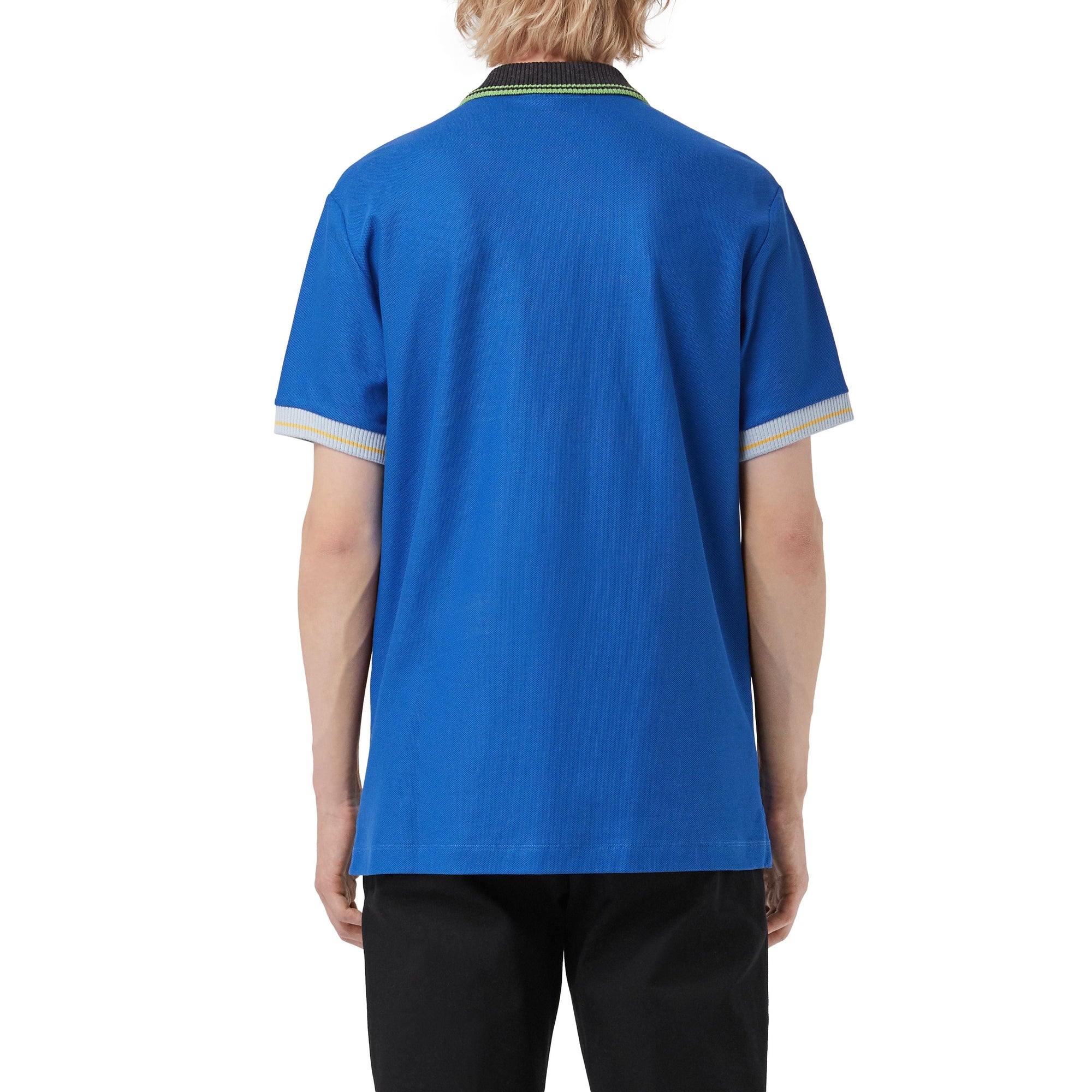 Polo en piqué de coton à bordure contrastante - Cerulean Blue