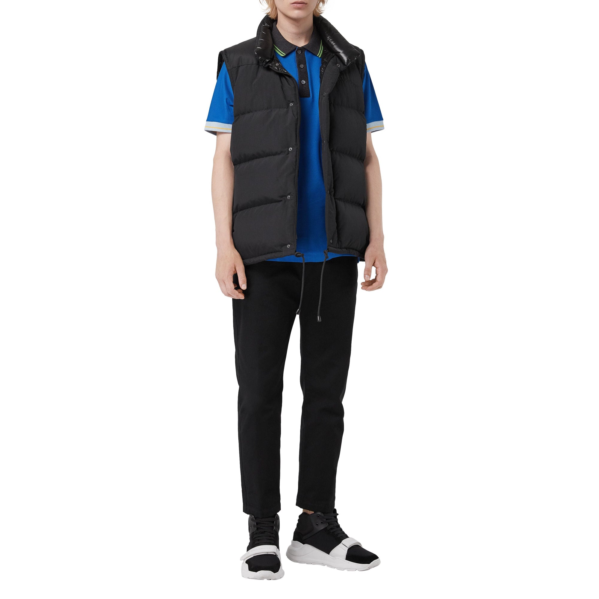Polo en piqué de coton à bordure contrastante - Cerulean Blue