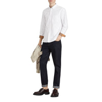 Chemise en popeline de coton avec poignets - White
