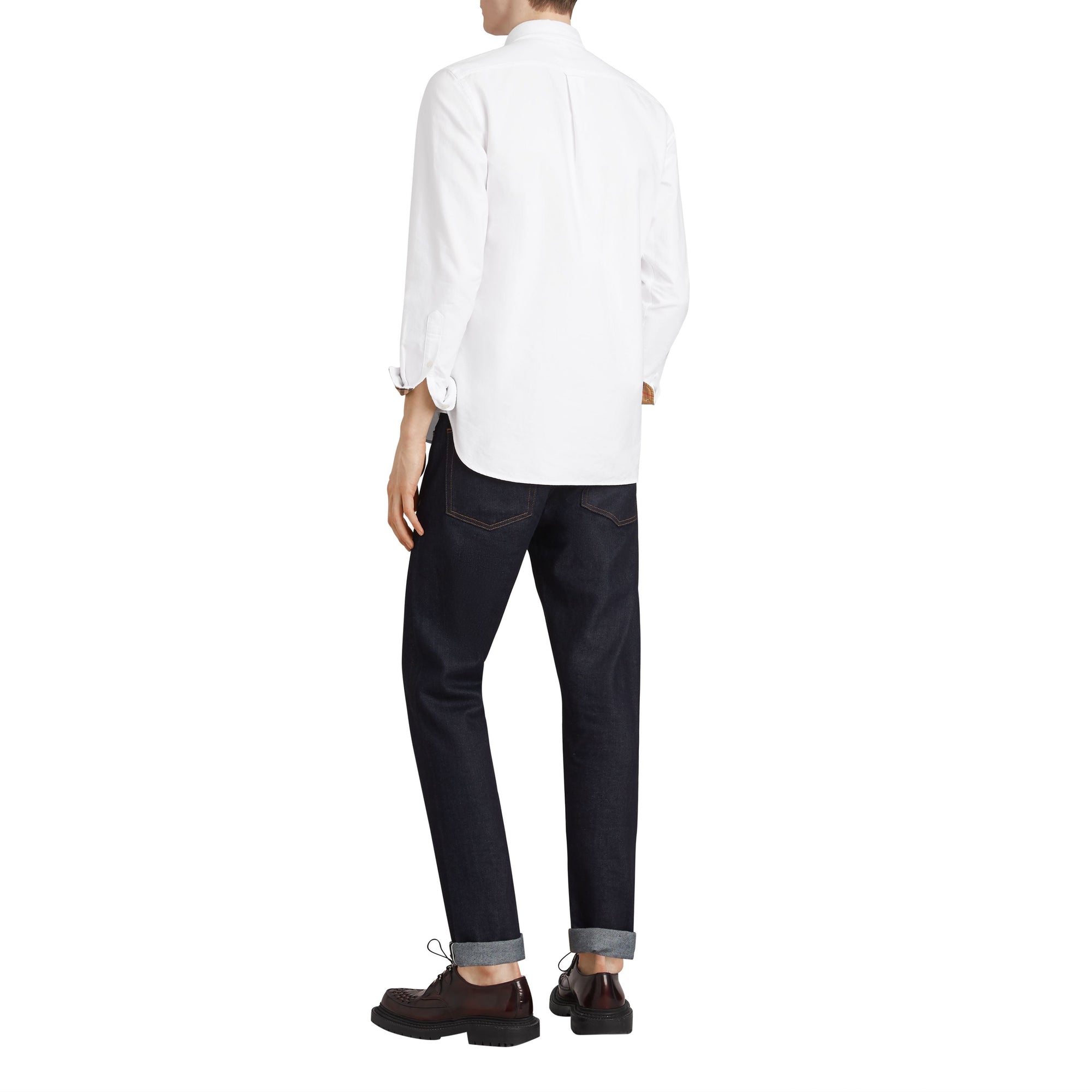 Chemise en popeline de coton avec poignets - White