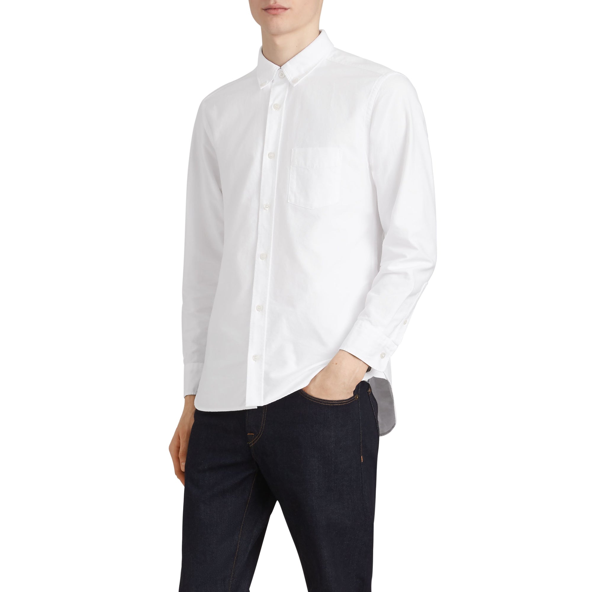 Chemise en popeline de coton avec poignets - White