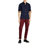 Chemise en popeline de coton avec poignets - Navy