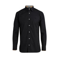 Chemise en popeline de coton avec poignets - Black