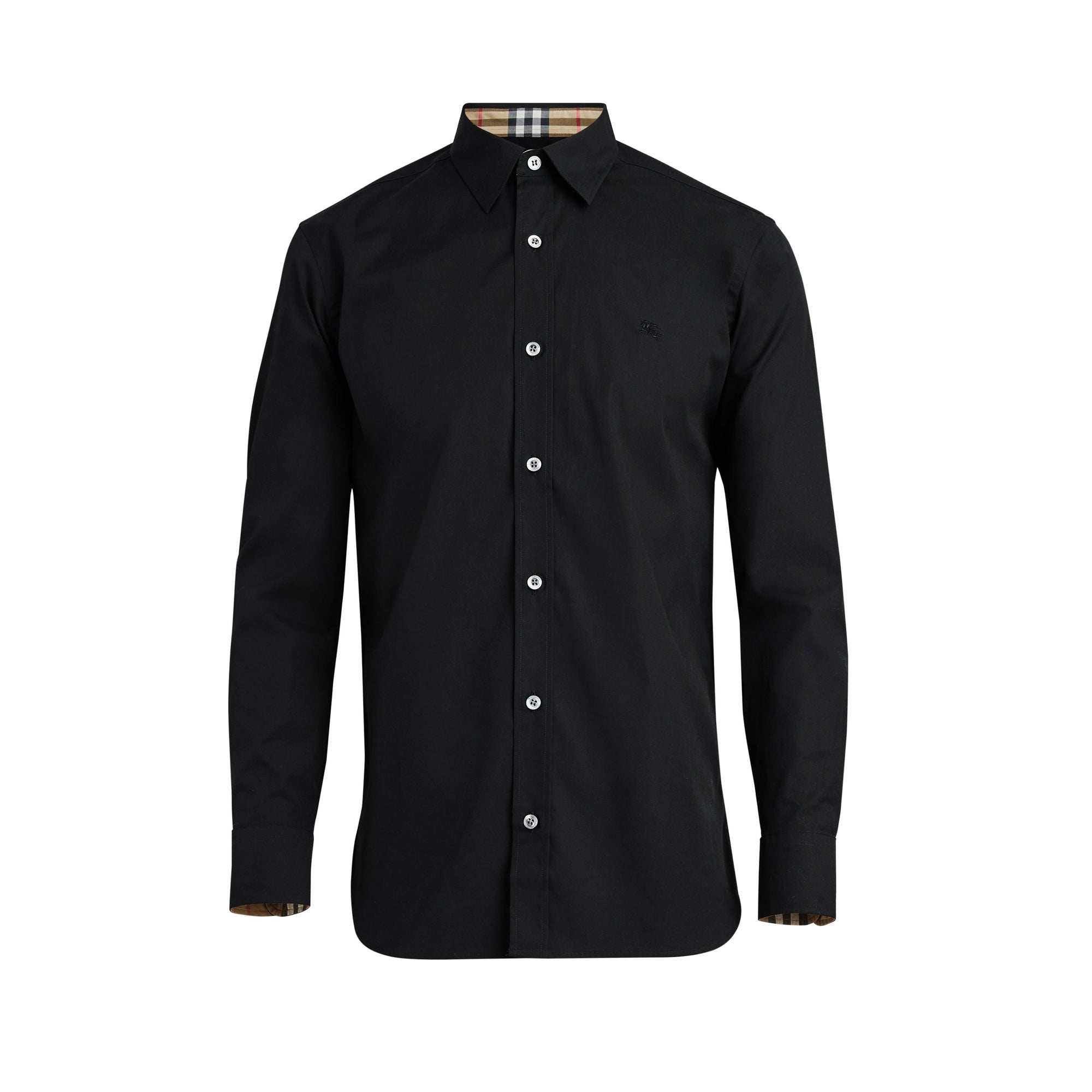 Chemise en popeline de coton avec poignets - Black