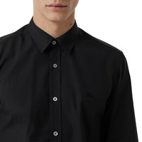 Chemise en popeline de coton avec poignets - Black