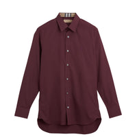 Chemise en popeline de coton avec poignets - Oxblood