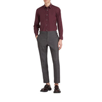 Chemise en popeline de coton avec poignets - Oxblood