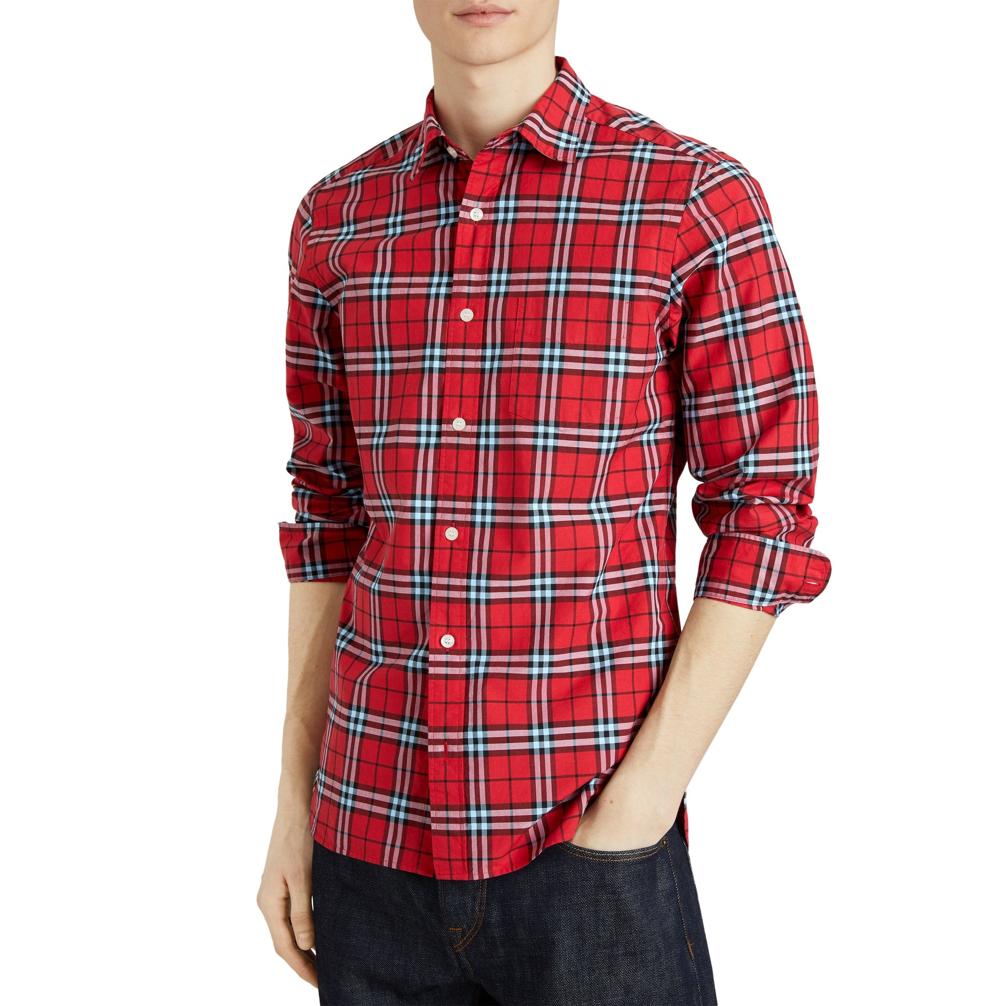Chemise en coton à motif check - Bright Red