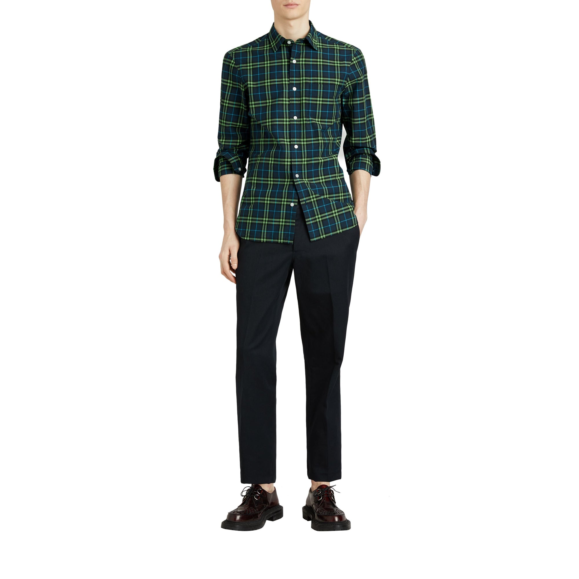 Chemise en coton à motif check - Dark Pwtr Blue