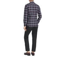 Chemise en coton à motif check - Navy Blue
