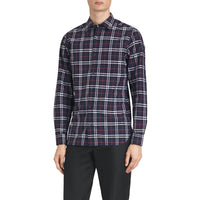 Chemise en coton à motif check - Navy Blue