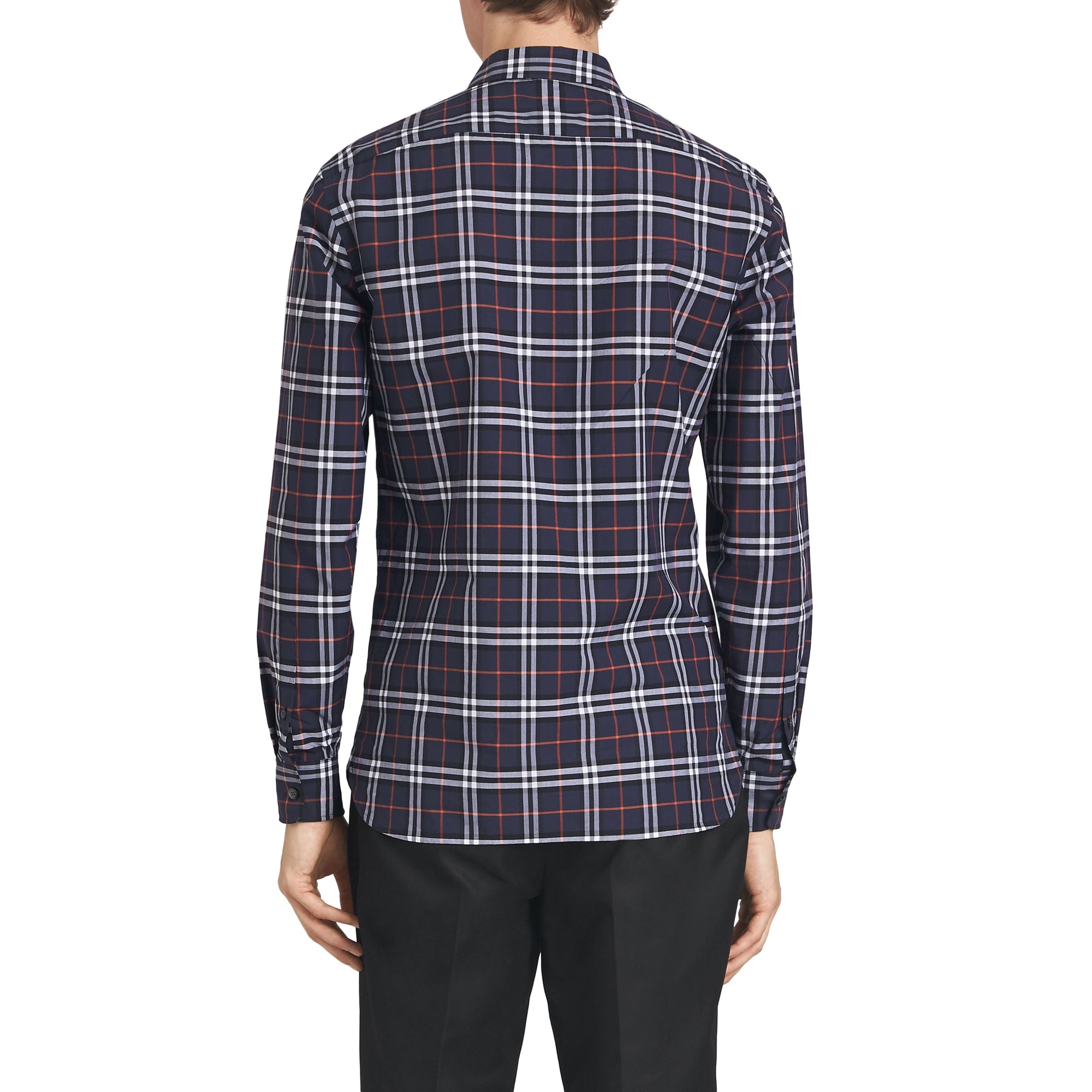Chemise en coton à motif check - Navy Blue