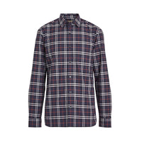Chemise en coton à motif check - Navy Blue