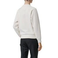Pull en jersey et laine mérinos à pois - White