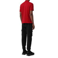 Polo en coton avec patte de boutonnage à motif check - Military Red
