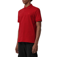 Polo en coton avec patte de boutonnage à motif check - Military Red