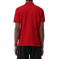 Polo en coton avec patte de boutonnage à motif check - Military Red