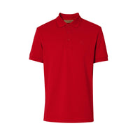 Polo en coton avec patte de boutonnage à motif check - Military Red