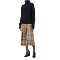 Pull à col roulé en cachemire avec écusson brodé - Navy