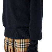 Pull à col roulé en cachemire avec écusson brodé - Navy