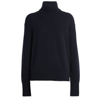 Pull à col roulé en cachemire avec écusson brodé - Navy