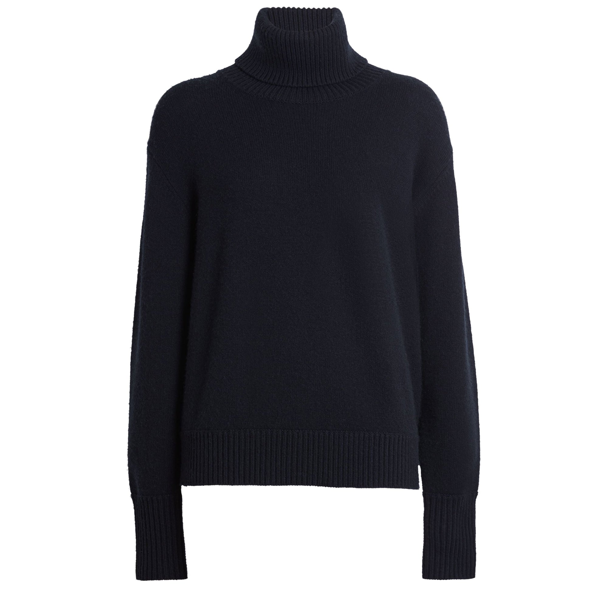 Pull à col roulé en cachemire avec écusson brodé - Navy