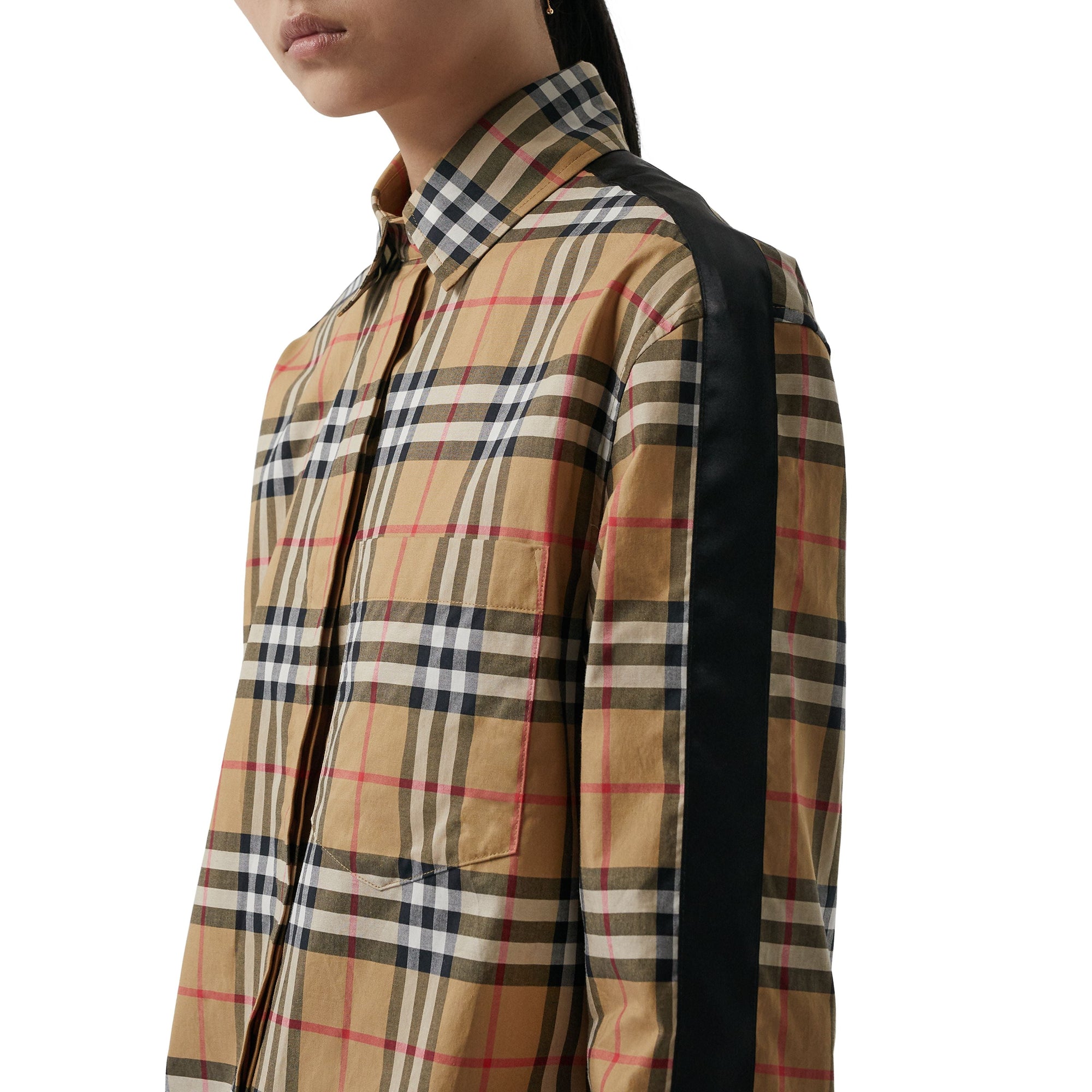 Chemise à motif Vintage check avec bandes de satin - Antique Yellow