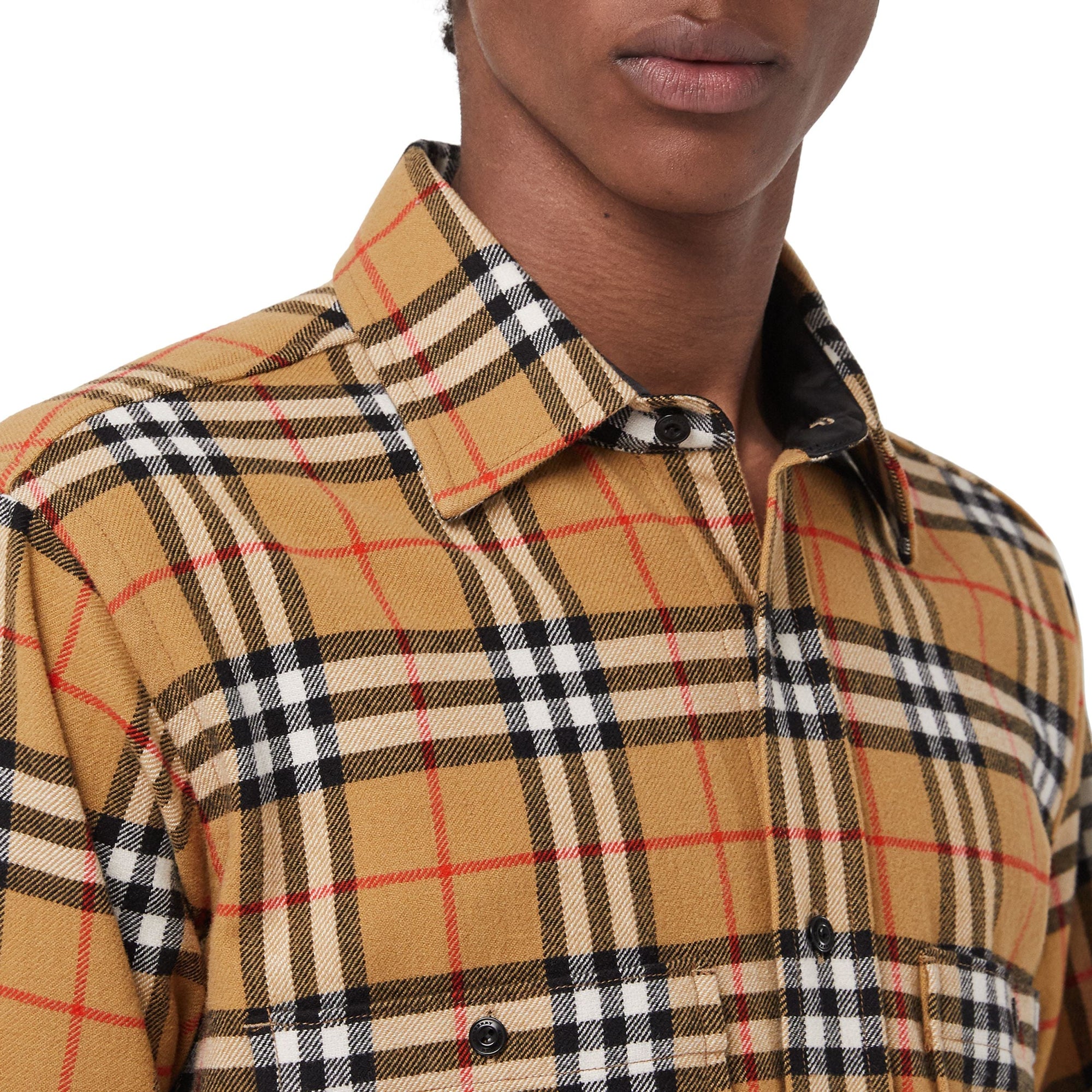 Chemise en laine à motif Vintage check - Antique Yellow