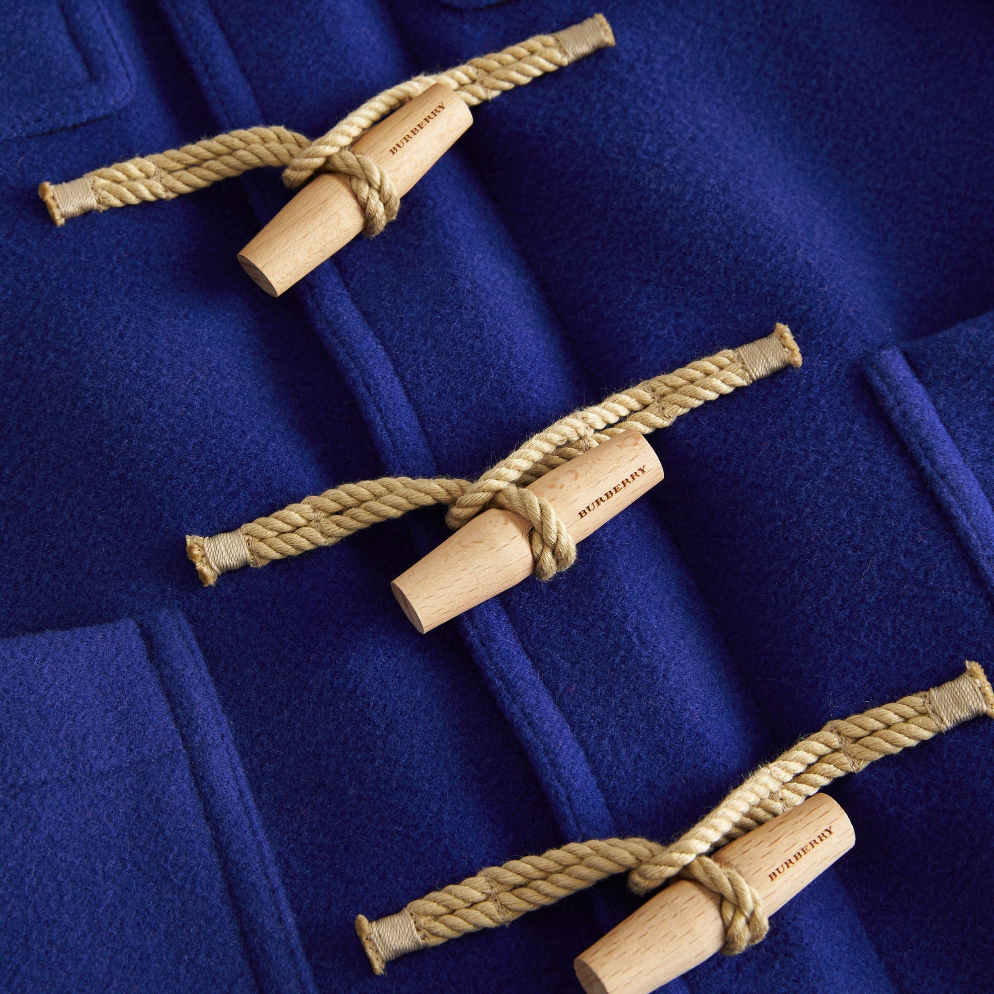Duffle-coat en laine double face - Brilliant Blue
