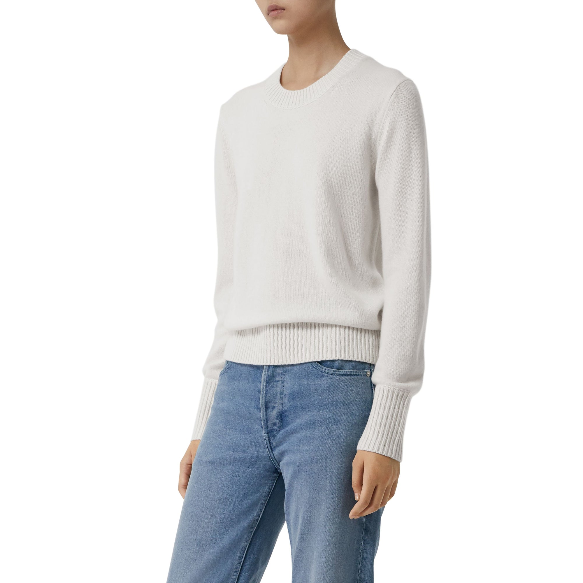 Pull en cachemire avec appliqué logo d'archive - White