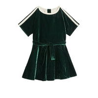 Robe en velours rayée - Dark Forest Green