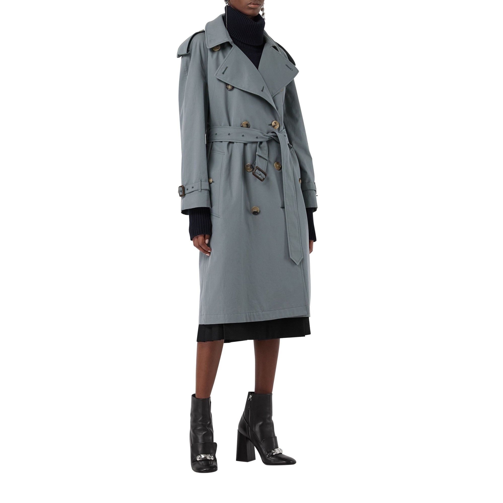 Trench en gabardine tropicale doublé de laine - Dusty Blue