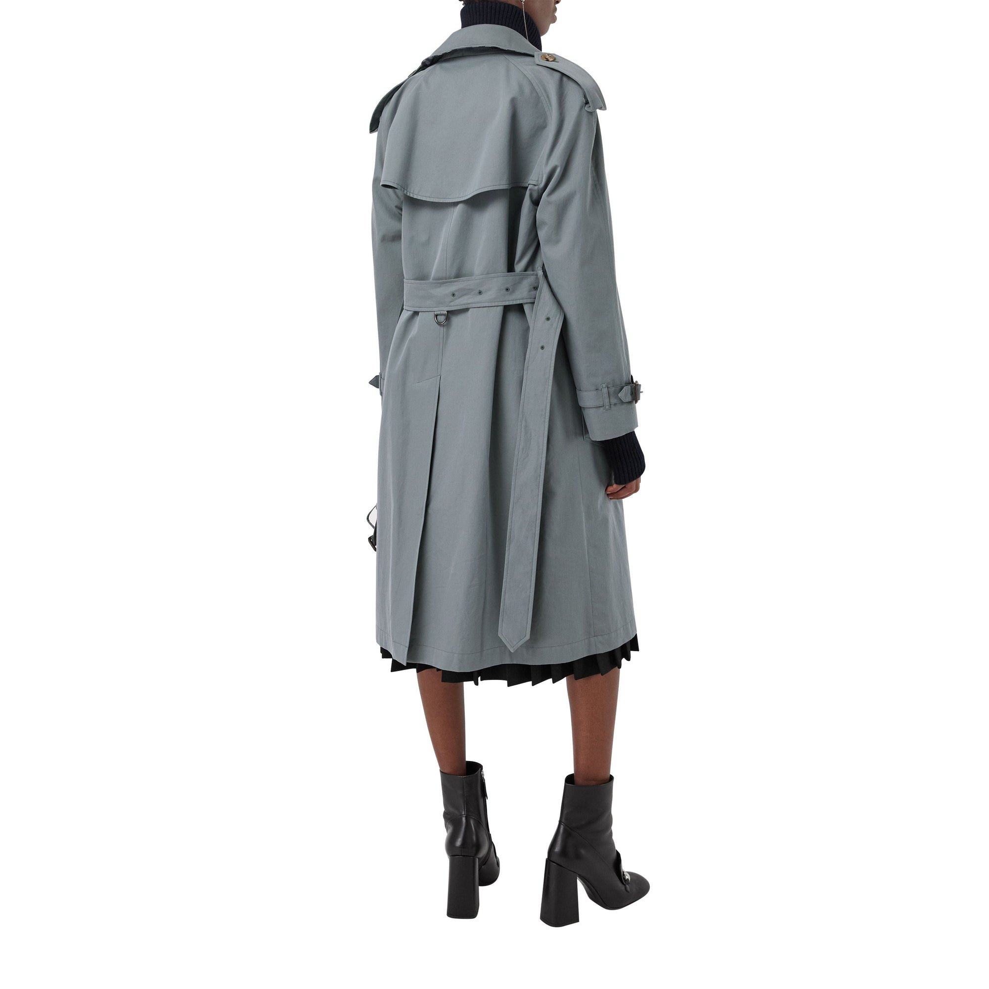 Trench en gabardine tropicale doublé de laine - Dusty Blue