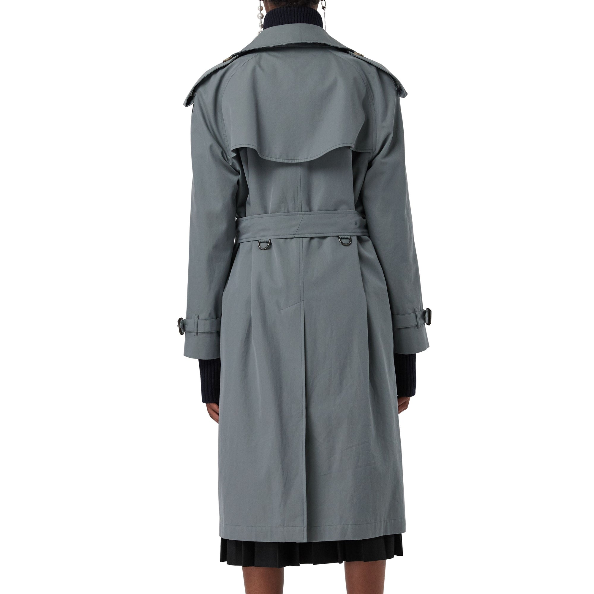 Trench en gabardine tropicale doublé de laine - Dusty Blue