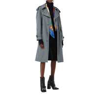 Trench en gabardine tropicale doublé de laine - Dusty Blue
