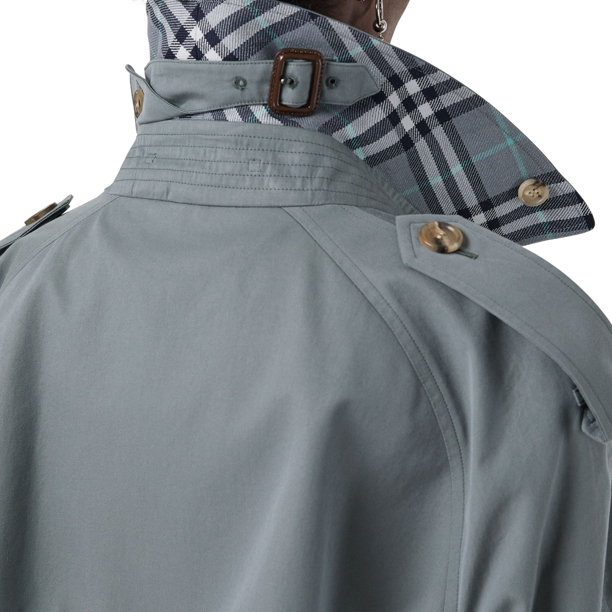 Trench en gabardine tropicale doublé de laine - Dusty Blue