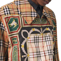 Veste Harrington à imprimé écharpes d'archive - Antique Yellow