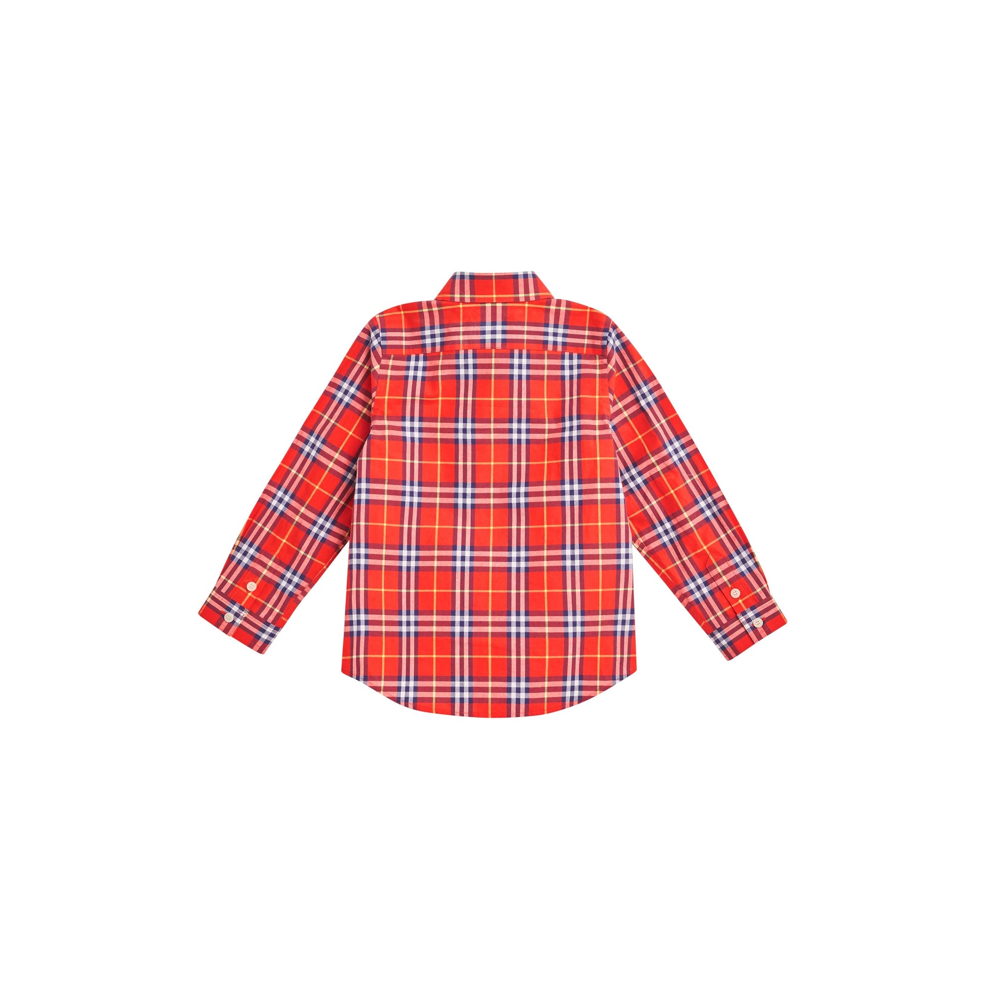 Chemise en flanelle à motif check avec col boutonné - Orange Red
