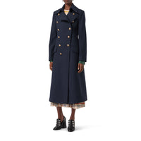 Manteau ajusté double boutons en laine & cachemire - Navy