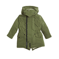 Parka rembourrée en duvet avec capuche amovible - Sage