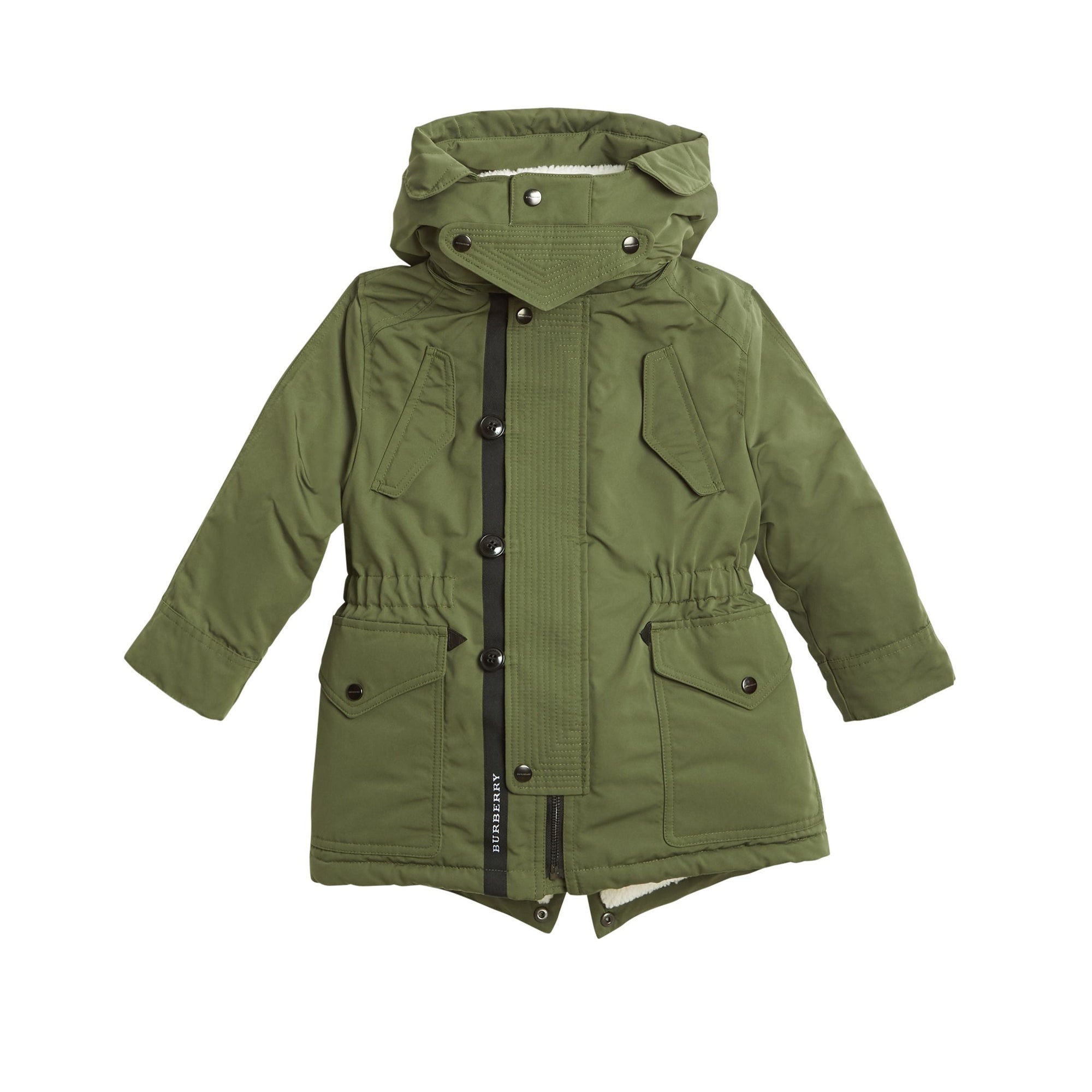 Parka rembourrée en duvet avec capuche amovible - Sage