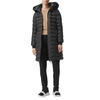 Doudoune rembourrée en duvet avec bordure en shearling amovible - Black
