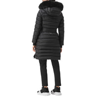 Doudoune rembourrée en duvet avec bordure en shearling amovible - Black