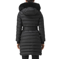 Doudoune rembourrée en duvet avec bordure en shearling amovible - Black