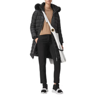 Doudoune rembourrée en duvet avec bordure en shearling amovible - Black