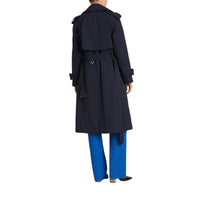 Trench en gabardine de laine avec revers oversize - Navy
