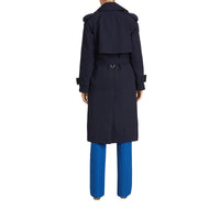Trench en gabardine de laine avec revers oversize - Navy