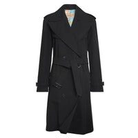 Trench en gabardine de coton avec revers oversize - Black